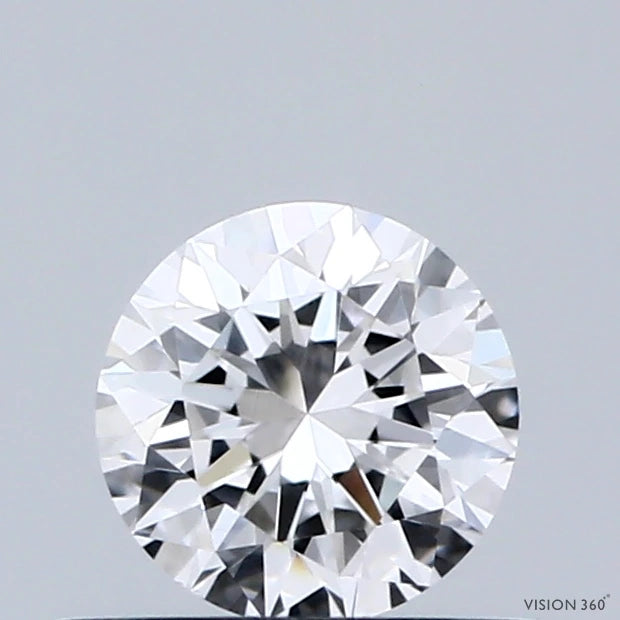 0.49 Carat Round Lab Grown Diamond, Excellent Cut, E Color, VVS2 Clarity