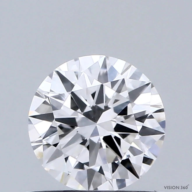 0.63 Carat Round Lab Grown Diamond, Excellent Cut, E Color, VVS2 Clarity