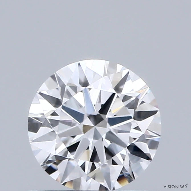 0.65 Carat Round Lab Grown Diamond, Ideal Cut, D Color, VVS2 Clarity