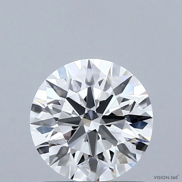 1.08 Carat Round Lab Grown Diamond, Ideal Cut, E Color, VVS2 Clarity