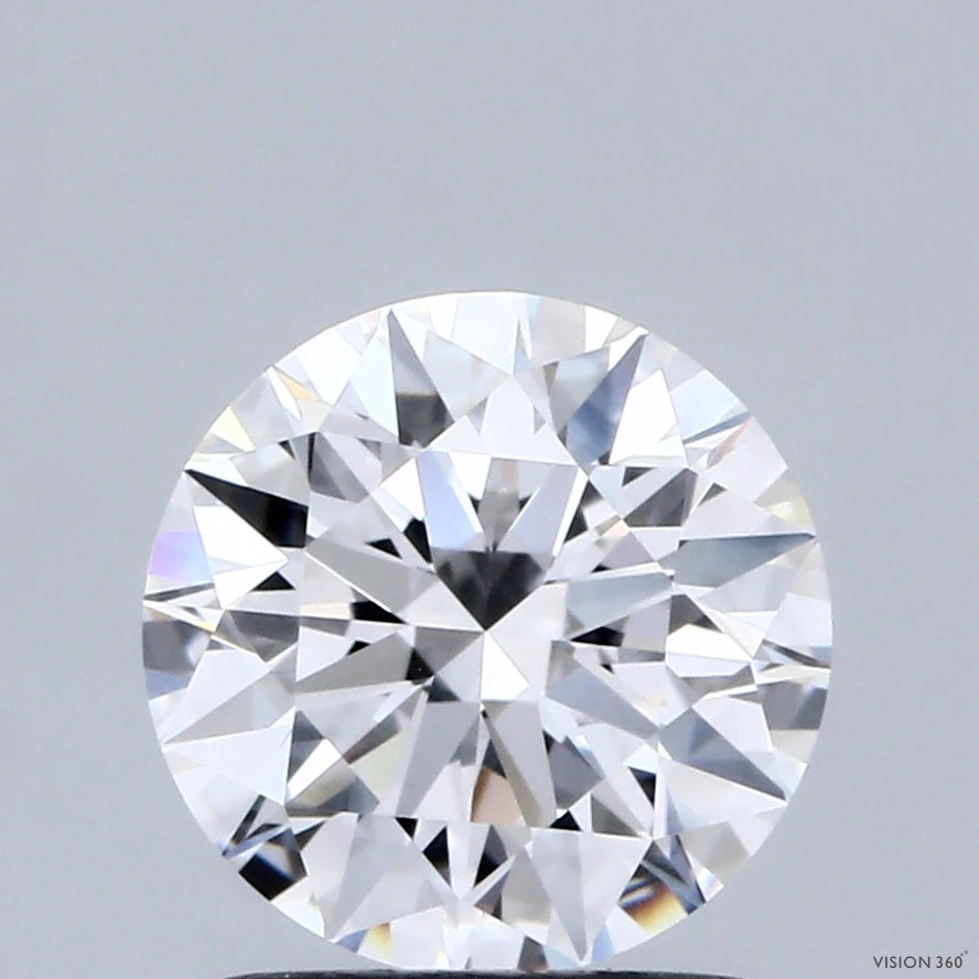 1.54 Carat Round Lab Grown Diamond, Ideal Cut, D Color, VVS2 Clarity