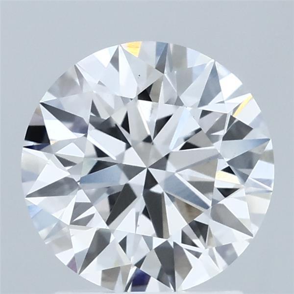 1.85 Carat Round Lab Grown Diamond, Ideal Cut, D Color, VVS2 Clarity