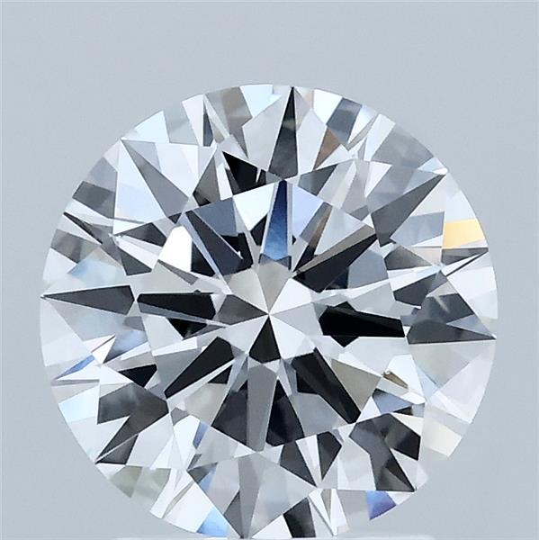 2.09 Carat Round Lab Grown Diamond, Ideal Cut, D Color, VVS1 Clarity