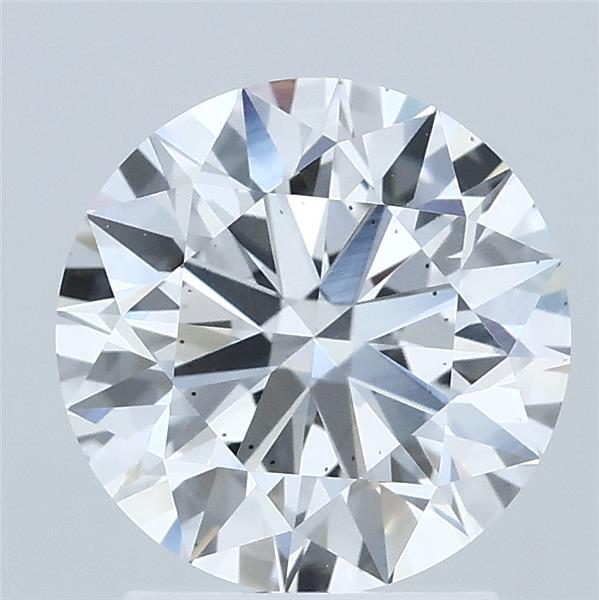 2.09 Carat Round Lab Grown Diamond, Ideal Cut, E Color, SI1 Clarity
