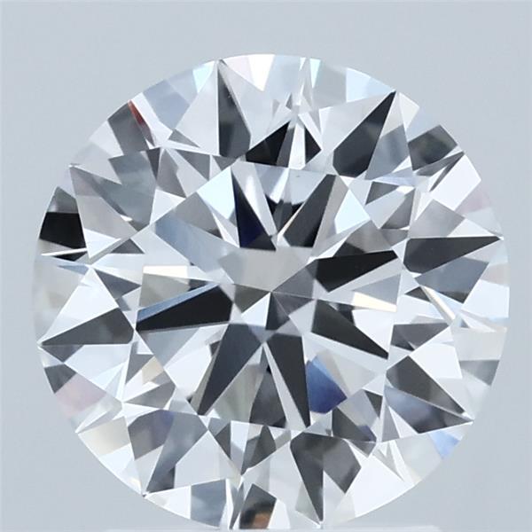 2.10 Carat Round Lab Grown Diamond, Ideal Cut, D Color, VVS2 Clarity