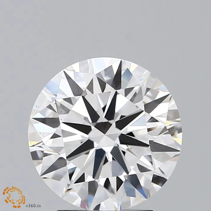 2.47 Carat Round Lab Grown Diamond, Ideal Cut, F Color, VS1 Clarity