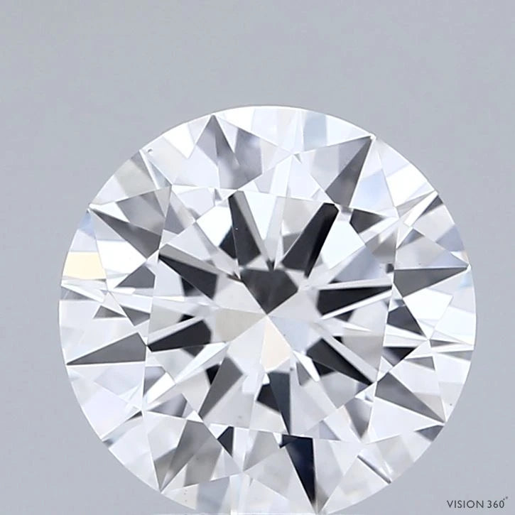 2.51 Carat Round Lab Grown Diamond, Excellent Cut, E Color, VS1 Clarity