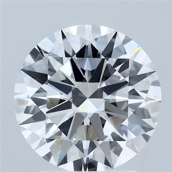 2.51 Carat Round Lab Grown Diamond, Ideal Cut, D Color, VVS2 Clarity