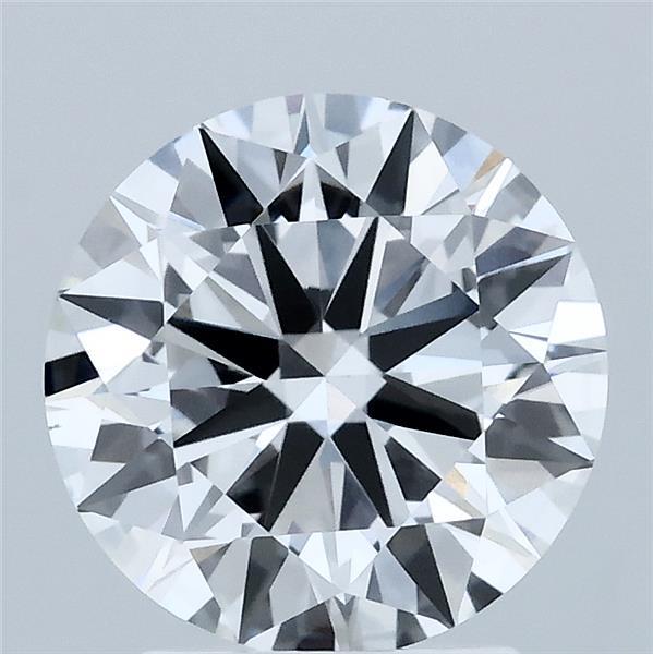 2.52 Carat Round Lab Grown Diamond, Ideal Cut, D Color, VVS2 Clarity