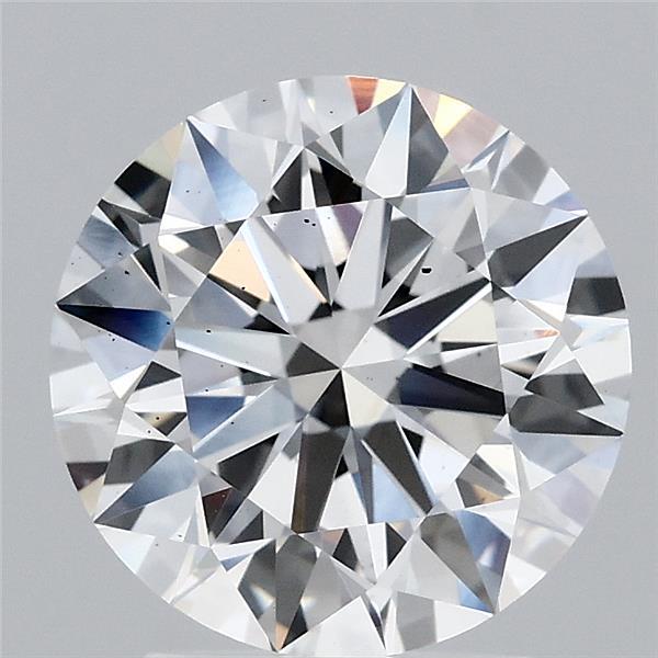 2.59 Carat Round Lab Grown Diamond, Ideal Cut, F Color, VS2 Clarity