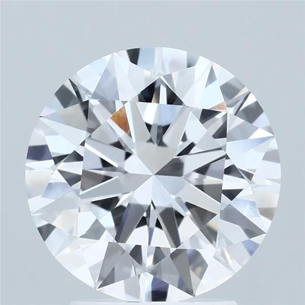2.76 Carat Round Lab Grown Diamond, Ideal Cut, E Color, VVS2 Clarity