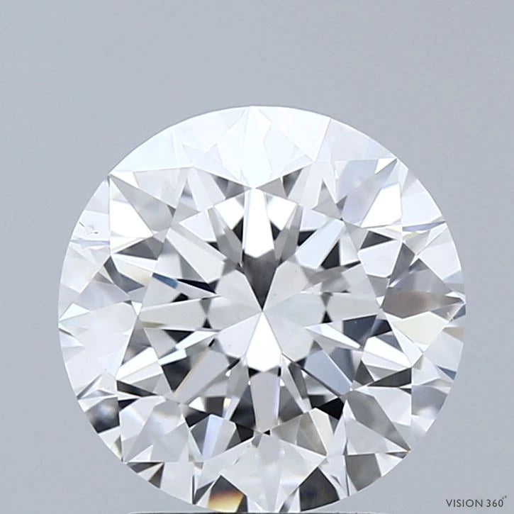 2.90 Carat Round Lab Grown Diamond, Excellent Cut, E Color, VS1 Clarity