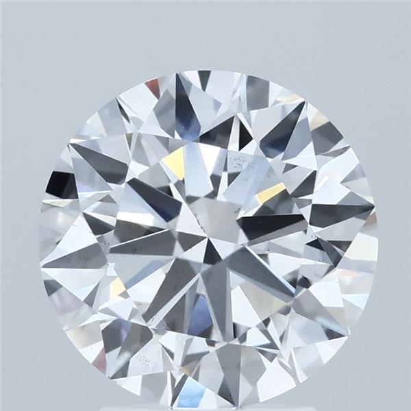 3.01 Carat Round Lab Grown Diamond, Ideal Cut, D Color, VS2 Clarity