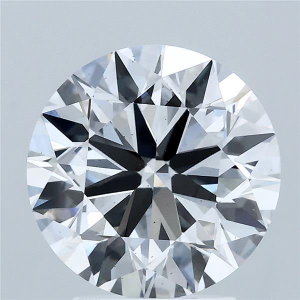 3.01 Carat Round Lab Grown Diamond, Ideal Cut, D Color, VS2 Clarity