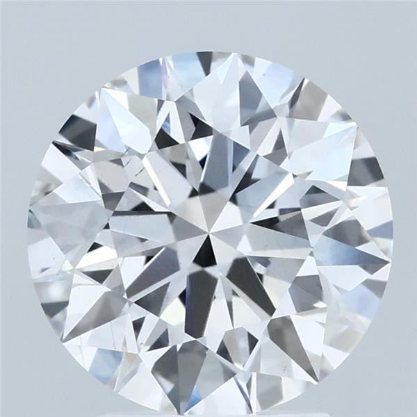 3.02 Carat Round Lab Grown Diamond, Ideal Cut, E Color, VS2 Clarity