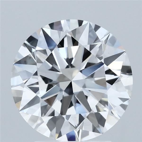 3.03 Carat Round Lab Grown Diamond, Ideal Cut, E Color, VS1 Clarity