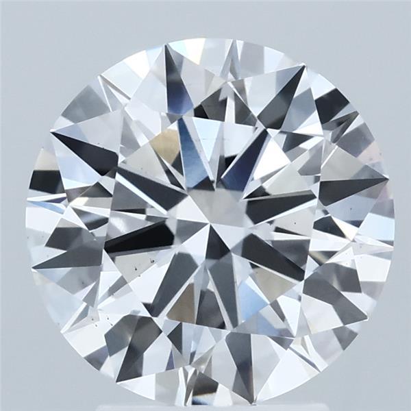 3.09 Carat Round Lab Grown Diamond, Ideal Cut, D Color, VS2 Clarity