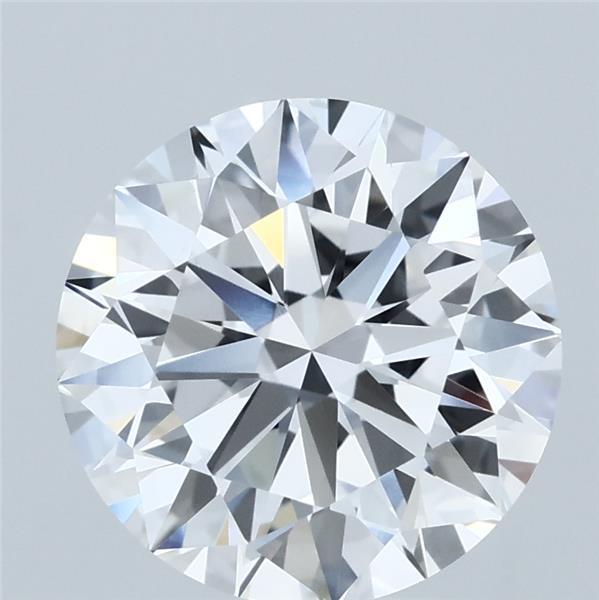 3.09 Carat Round Lab Grown Diamond, Ideal Cut, D Color, VVS2 Clarity