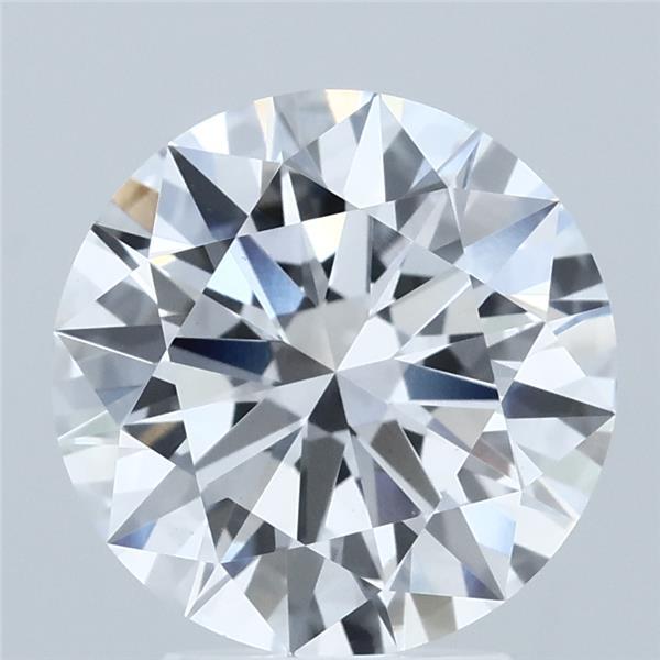 3.22 Carat Round Lab Grown Diamond, Ideal Cut, D Color, VS1 Clarity