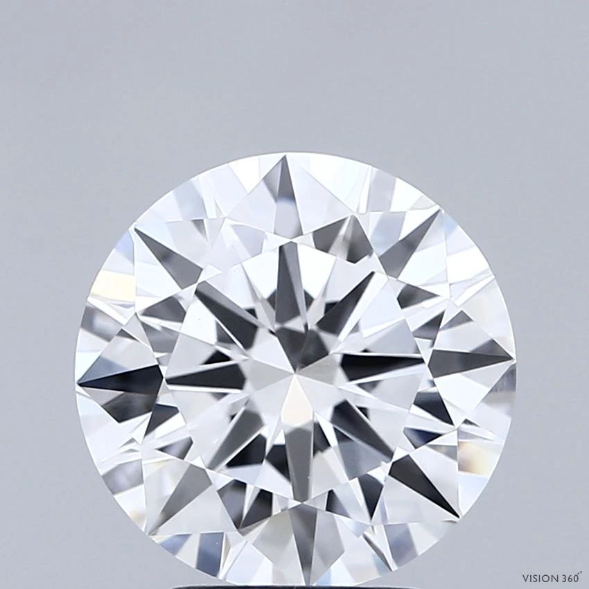 3.32 Carat Round Lab Grown Diamond, Excellent Cut, D Color, VS1 Clarity