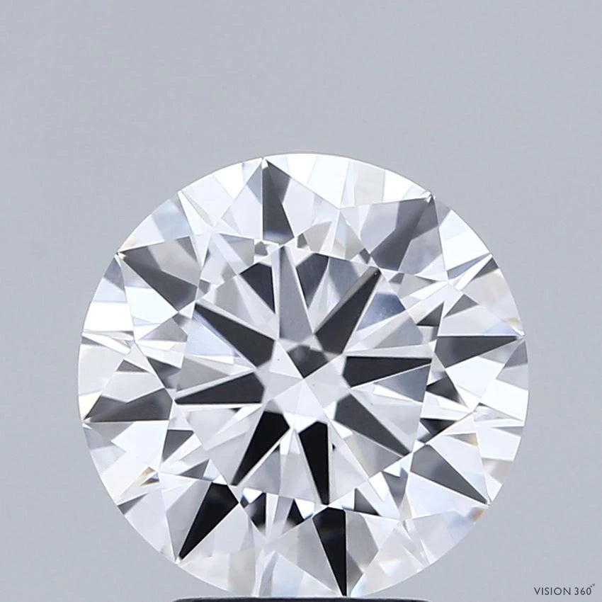 3.32 Carat Round Lab Grown Diamond, Excellent Cut, D Color, VVS2 Clarity