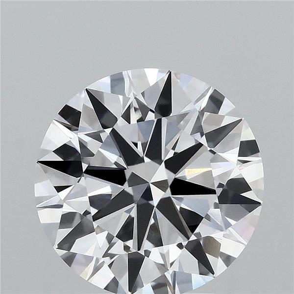 3.36 Carat Round Lab Grown Diamond, Ideal Cut, D Color, VVS2 Clarity