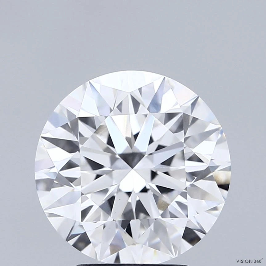 3.51 Carat Round Lab Grown Diamond, Excellent Cut, E Color, VVS2 Clarity