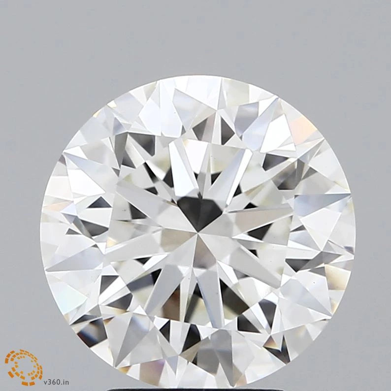 3.52 Carat Round Lab Grown Diamond, Excellent Cut, H Color, VS1 Clarity