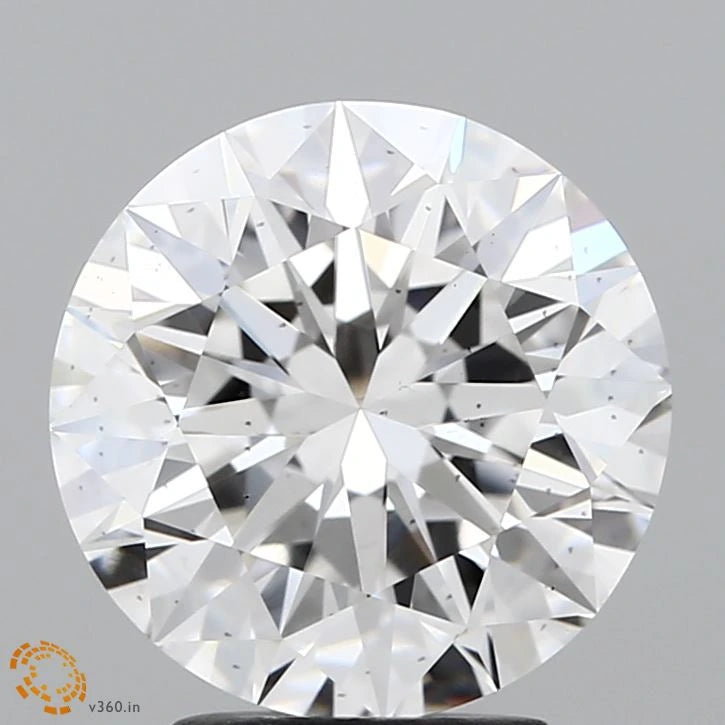 3.56 Carat Round Lab Grown Diamond, Excellent Cut, F Color, SI1 Clarity
