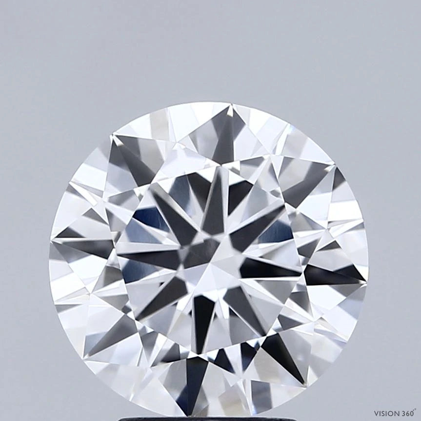 3.57 Carat Round Lab Grown Diamond, Excellent Cut, E Color, VVS2 Clarity