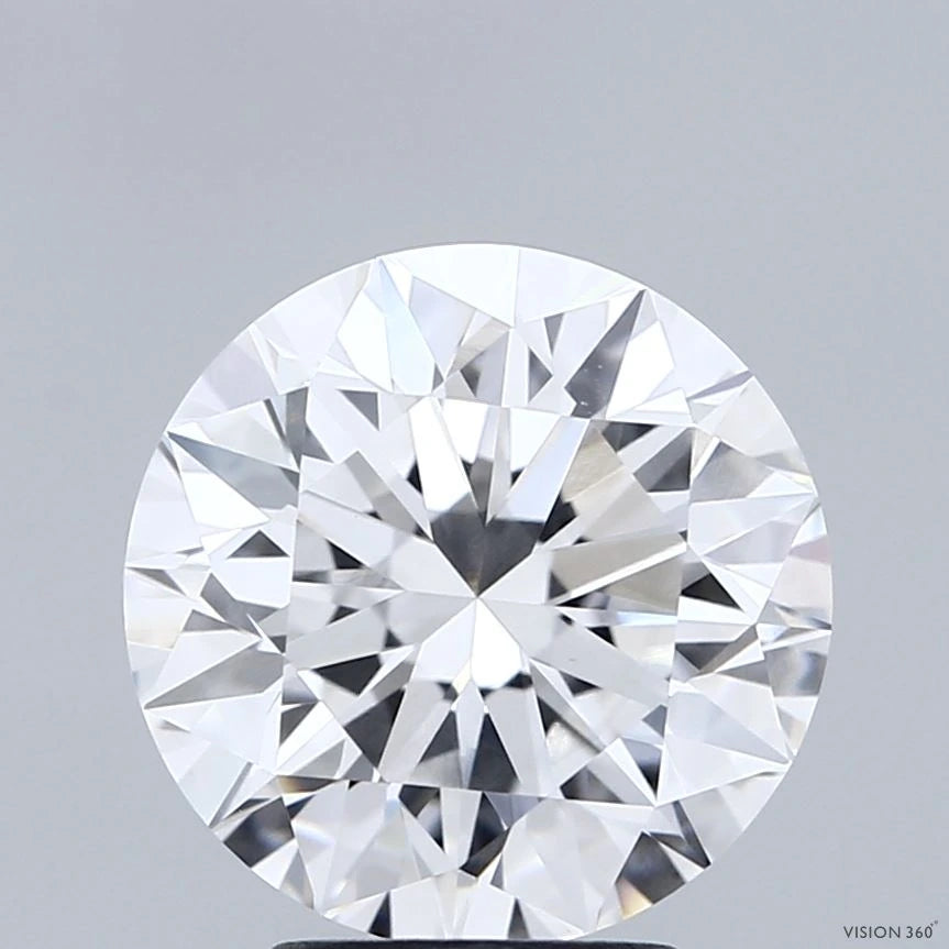3.64 Carat Round Lab Grown Diamond, Excellent Cut, E Color, VS1 Clarity