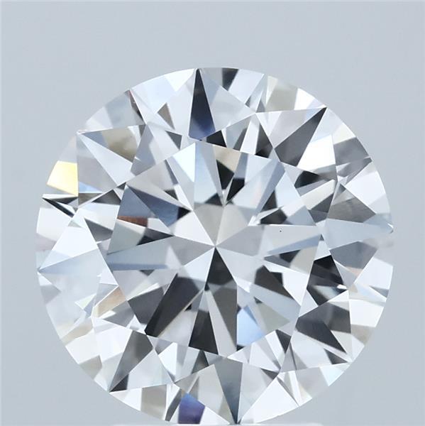 3.69 Carat Round Lab Grown Diamond, Excellent Cut, D Color, VS1 Clarity