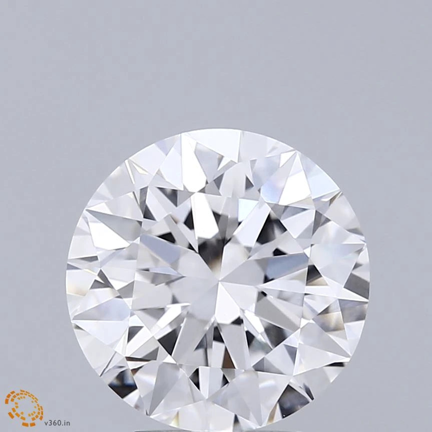 3.78 Carat Round Lab Grown Diamond, Excellent Cut, E Color, VVS2 Clarity