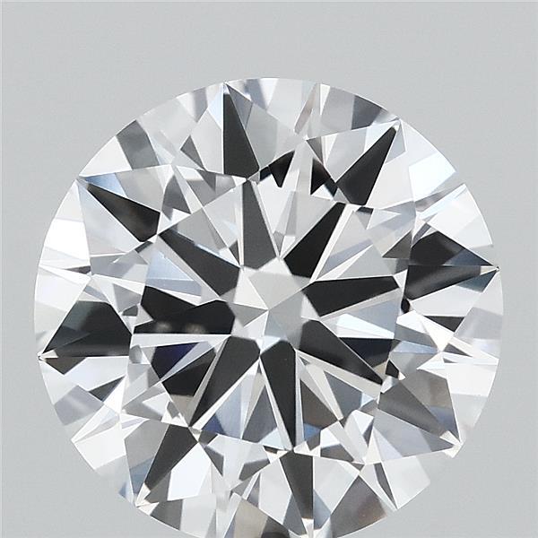 3.88 Carat Round Lab Grown Diamond, Excellent Cut, E Color, VVS2 Clarity