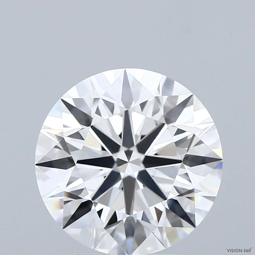 3.90 Carat Round Lab Grown Diamond, Excellent Cut, E Color, VVS1 Clarity