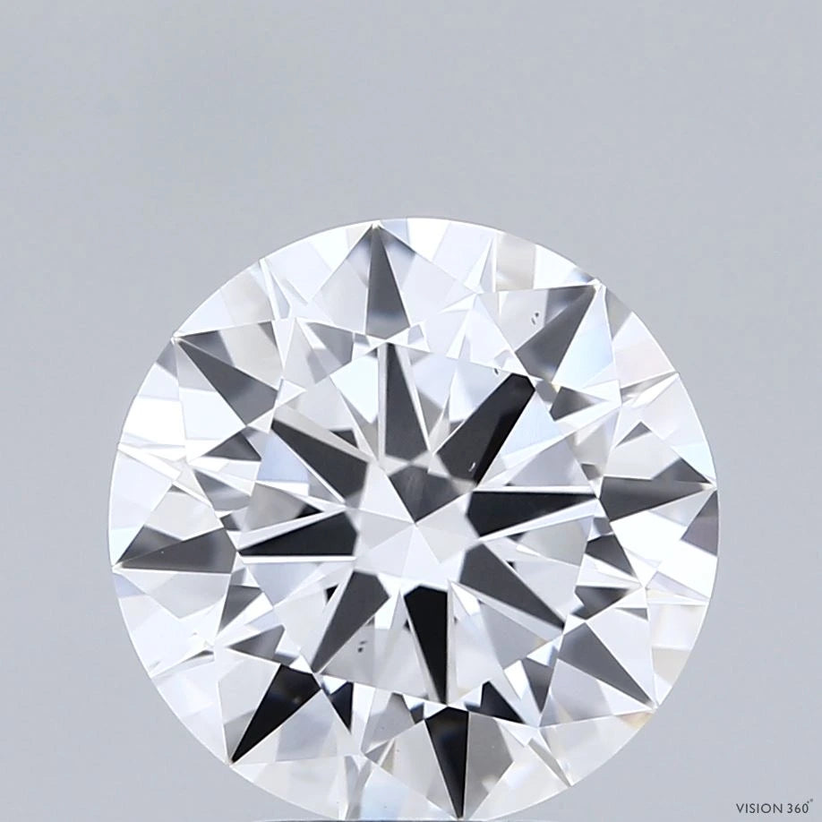 4.00 Carat Round Lab Grown Diamond, Excellent Cut, E Color, VS1 Clarity