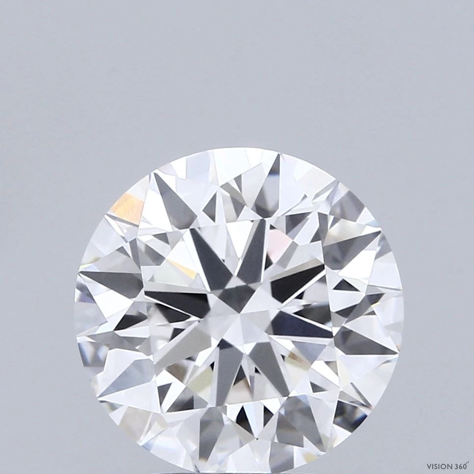 4.03 Carat Round Lab Grown Diamond, Ideal Cut, F Color, VVS1 Clarity
