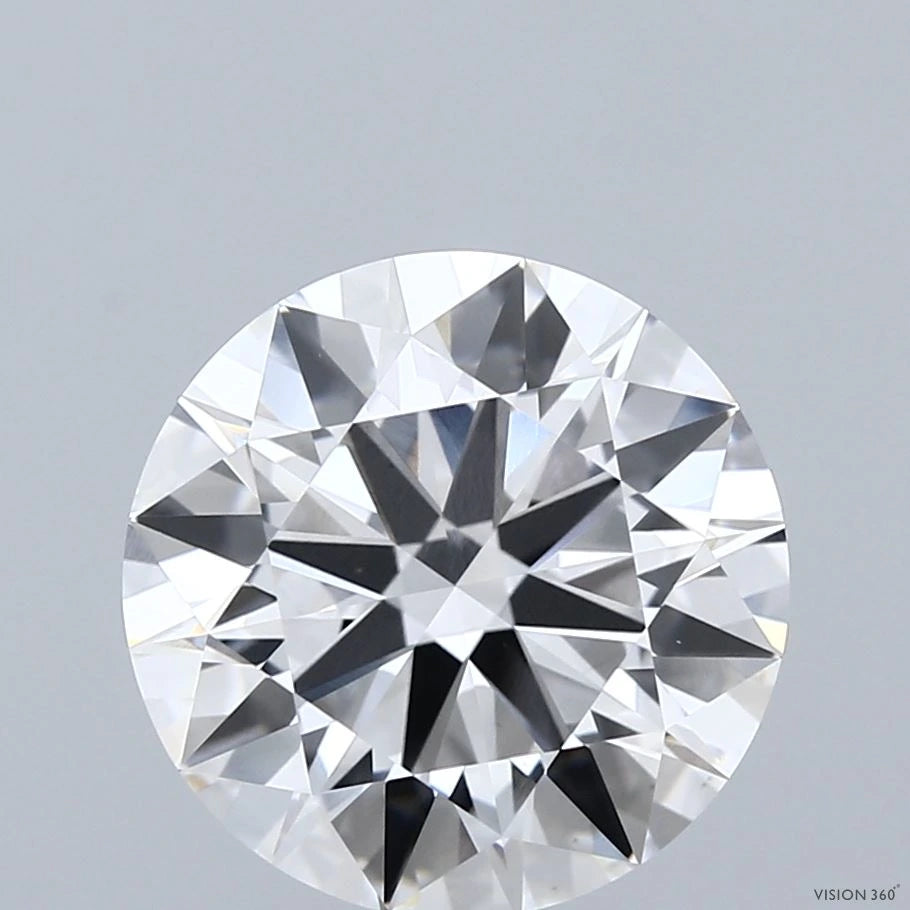 4.09 Carat Round Lab Grown Diamond, Ideal Cut, E Color, VS1 Clarity