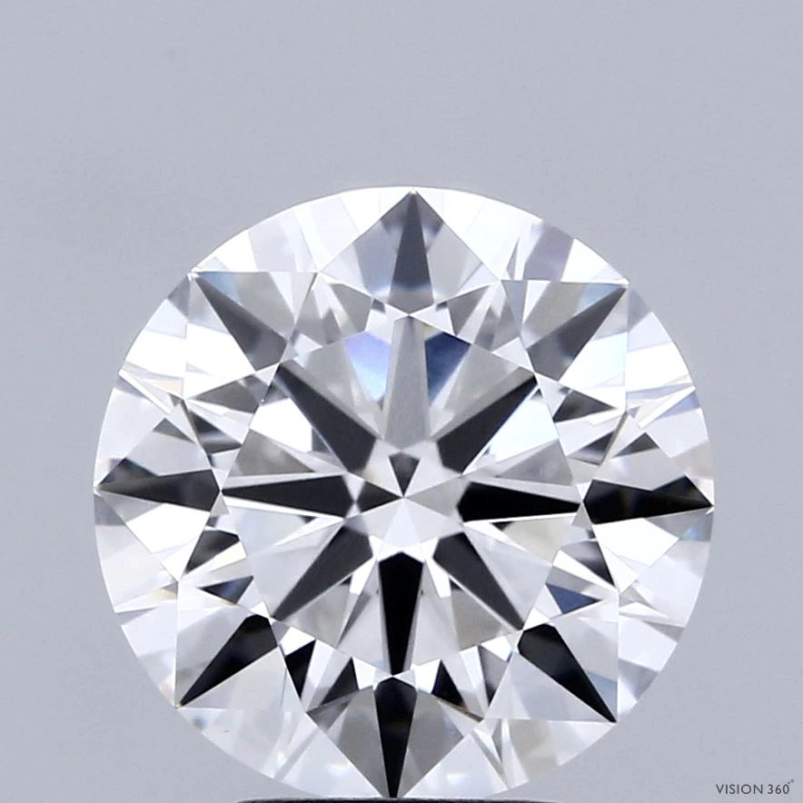 4.09 Carat Round Lab Grown Diamond, Ideal Cut, E Color, VVS2 Clarity