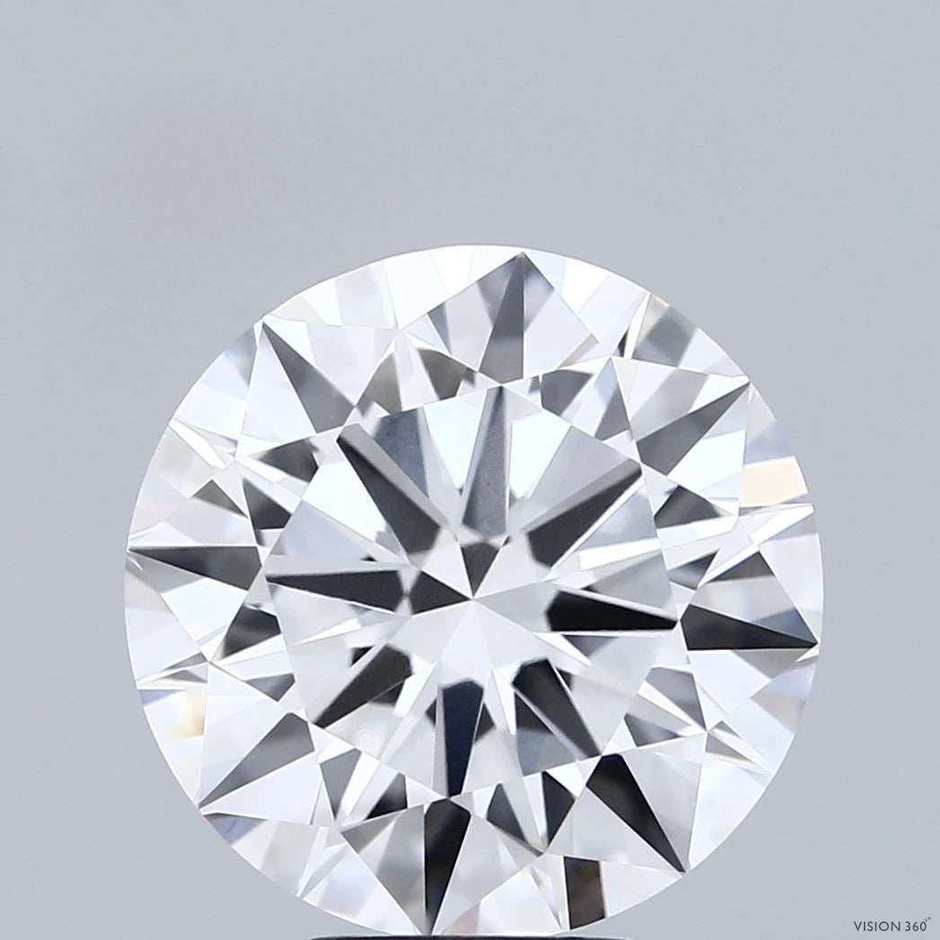 6.16 Carat Round Lab Grown Diamond, Excellent Cut, F Color, VVS2 Clarity