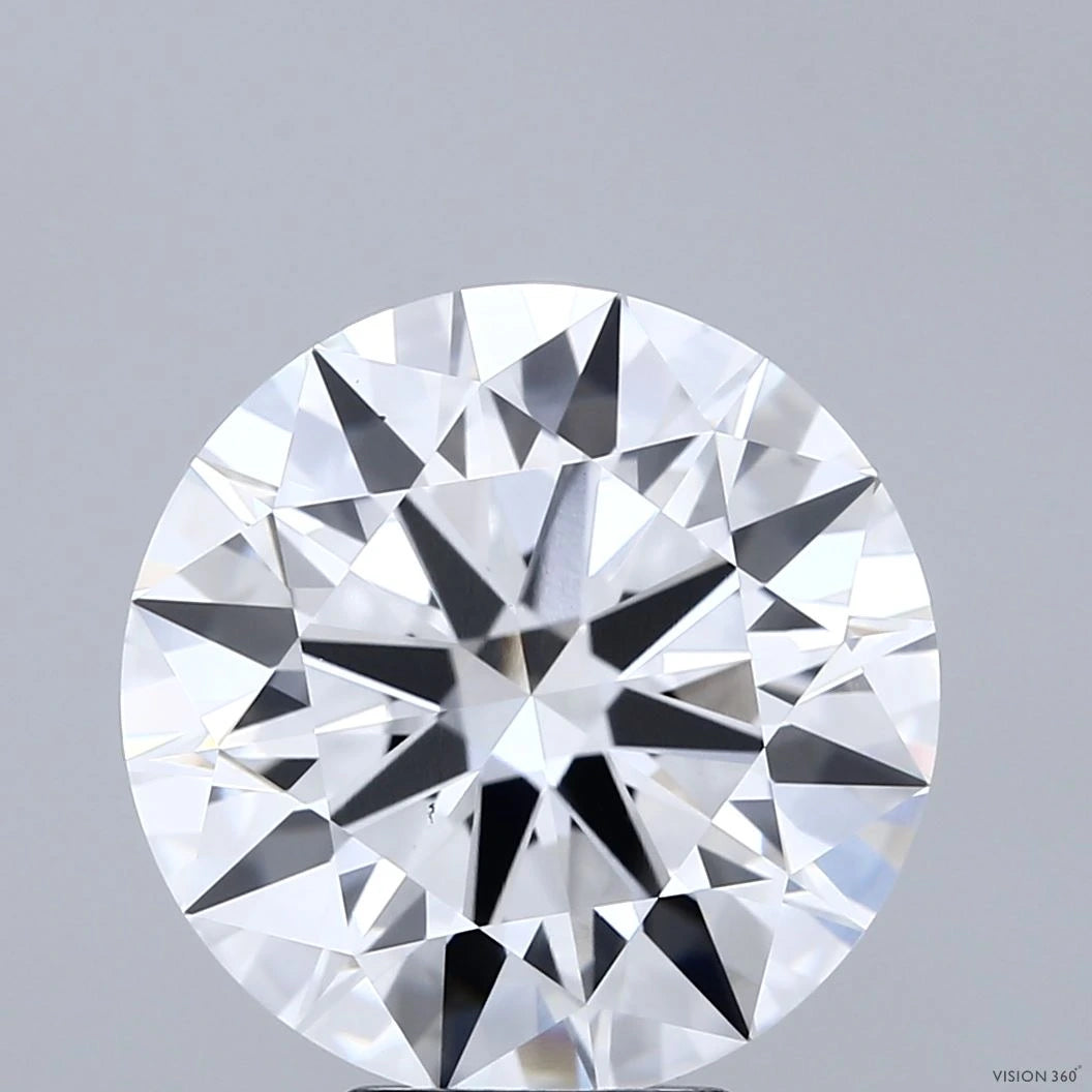 7.03 Carat Round Lab Grown Diamond, Excellent Cut, D Color, VS1 Clarity