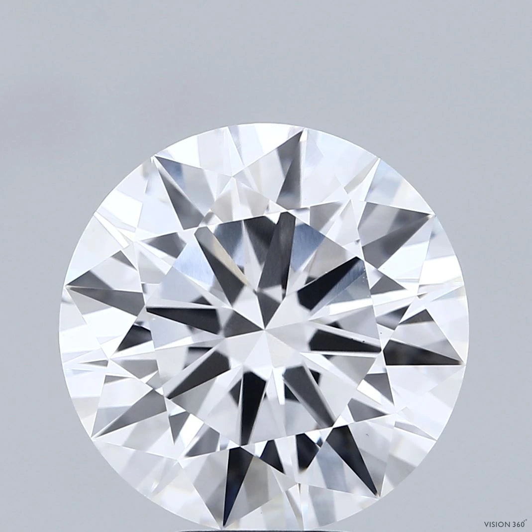 7.07 Carat Round Lab Grown Diamond, Excellent Cut, D Color, VS1 Clarity