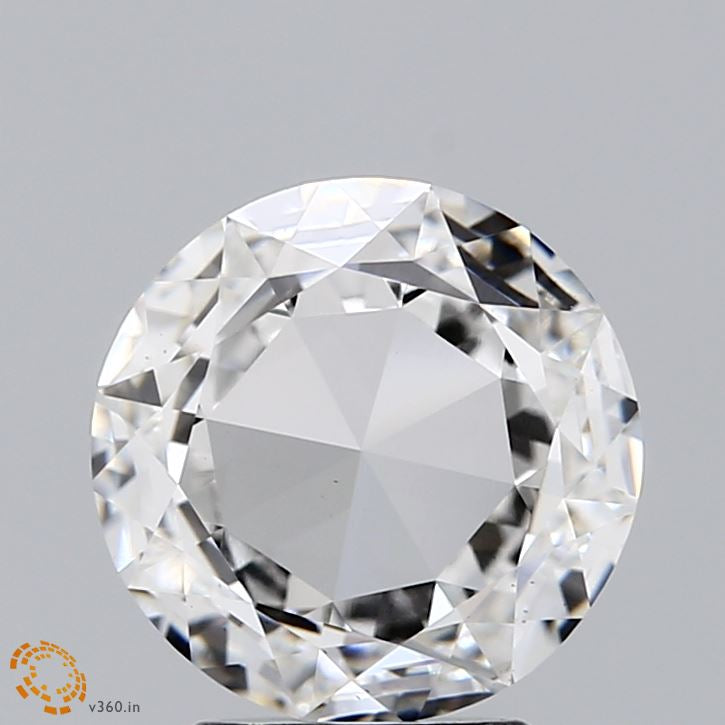 2.15 Carat Round Rose Lab Grown Diamond, Excellent Polish, E Color, VS1 Clarity
