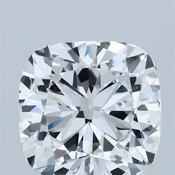 1.57 Carat Square Cushion Lab Grown Diamond, Excellent Polish, D Color, VVS2 Clarity
