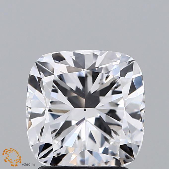 2.08 Carat Square Cushion Lab Grown Diamond, Excellent Polish, D Color, SI1 Clarity