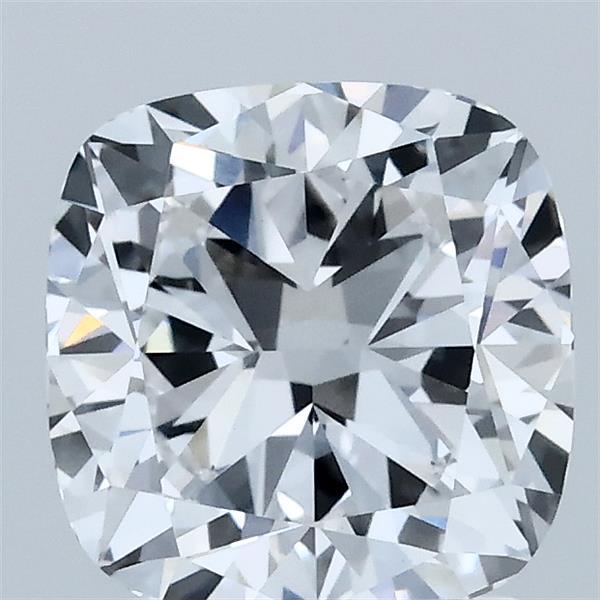 2.10 Carat Square Cushion Lab Grown Diamond, Excellent Polish, D Color, VVS2 Clarity