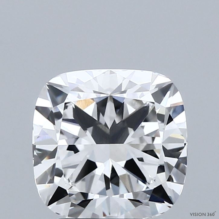 2.50 Carat Square Cushion Lab Grown Diamond, Excellent Polish, E Color, VVS2 Clarity