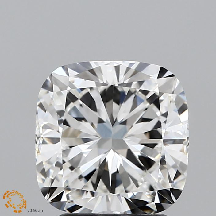 2.50 Carat Square Cushion Lab Grown Diamond, Excellent Cut, H Color, VVS2 Clarity