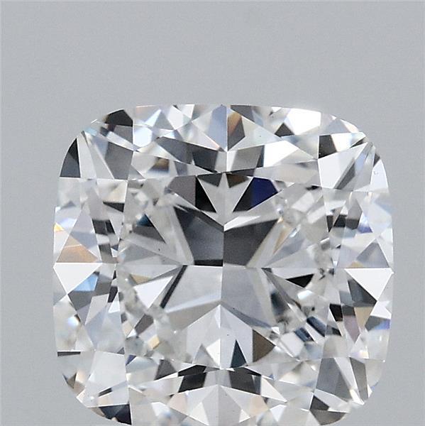 2.51 Carat Square Cushion Lab Grown Diamond, Excellent Polish, E Color, VS1 Clarity