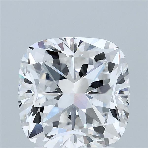 2.58 Carat Square Cushion Lab Grown Diamond, Excellent Polish, E Color, VVS2 Clarity